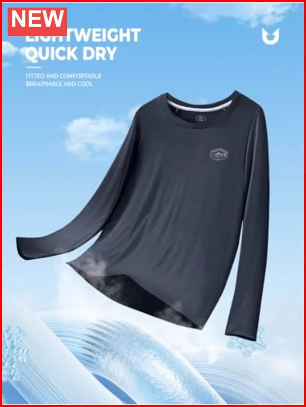 Men's UPF 50+ Long Sleeve Rash Guard Shirt with Mesh Back - Quick Dry Swim UV